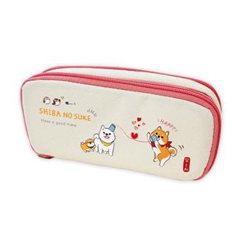 柴之助雙層夾心筆袋(米)