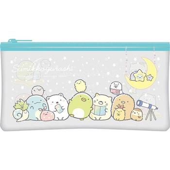 角落小夥伴透明扁筆袋(大)E-藍