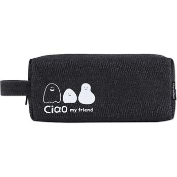 (特價)牛仔手提中筆袋-黑