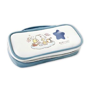 胖胖星球 皮質上翻筆袋 灰藍