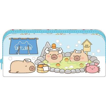 水豚U型筆袋-藍