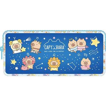 水豚雙拉筆袋A-藍