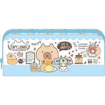 水豚U型筆袋A-藍