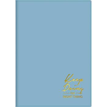 皮革16K方格厚筆記-堅持藍