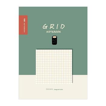 簡單生活 -小呸角16K方格加厚定頁筆記(壽司綠)