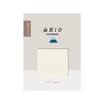 簡單生活-小呸角25K方格加厚定頁筆記(小山灰)