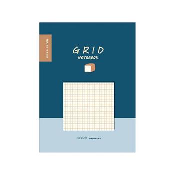 簡單生活-小呸角25K方格加厚定頁筆記(吐司藍)