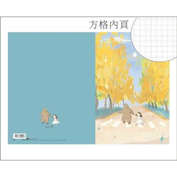咻咻熊25K加厚方格筆記(金黃)