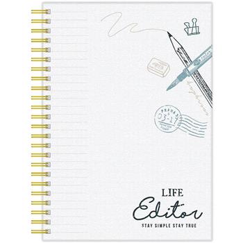 橫線雙圈筆記25K-白