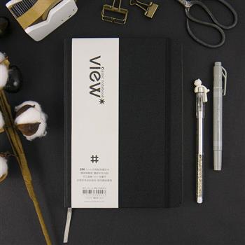 25K眼色View up精裝方格筆記本-曜岩黑