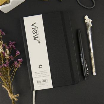 32K眼色View up精裝方格筆記本-曜岩黑