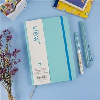 32K眼色View up精裝方格筆記本-青瓦藍