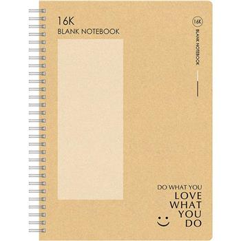 筆記空白牛皮雙圈16K-笑臉