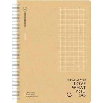 筆記方格牛皮雙圈16K-笑臉