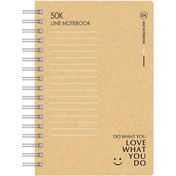 筆記橫線牛皮雙圈50K-笑線