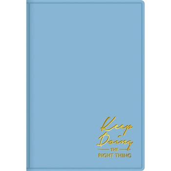 皮革50K空白厚筆記-天藍