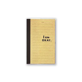 I am Okay 90K透明膠皮筆記 黑