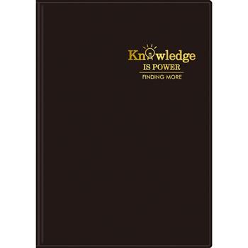 皮革16K橫線厚筆記-黑燈