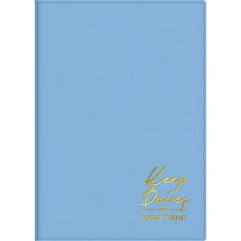 皮革16K空白厚筆記-天藍