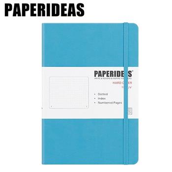 PAPERIDEAS  A5子彈筆記本 頁碼硬面綁帶筆記本_天藍