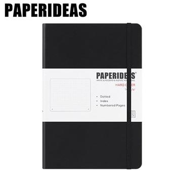 PAPERIDEAS  A5子彈筆記本 頁碼硬面綁帶筆記本_黑