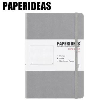 PAPERIDEAS  A5子彈筆記本 頁碼硬面綁帶筆記本_槍灰
