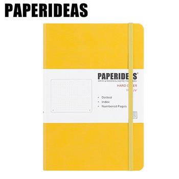 PAPERIDEAS  A5子彈筆記本 頁碼硬面綁帶筆記本_檸檬黃
