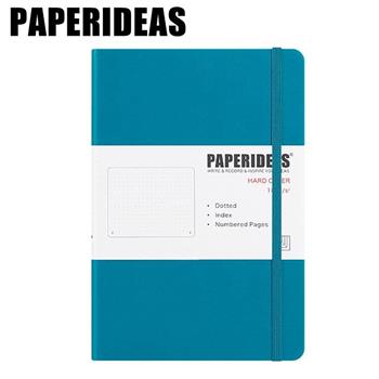PAPERIDEAS  A5子彈筆記本 頁碼硬面綁帶筆記本_孔雀綠