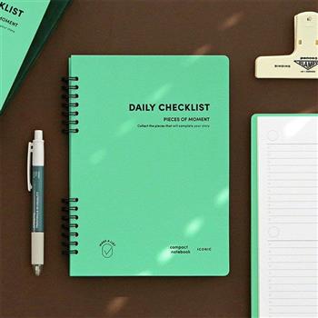ICONIC 簡約記事本 Daily A5 checklist 03 Emerald green