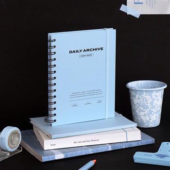 ICONIC 線圈每日計畫本 Daily archiving book 02 Powder blue
