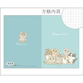 夢幻貓32K方格筆記(藍綠)