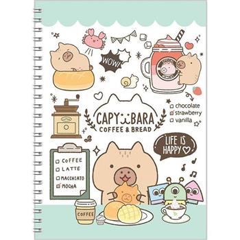 水豚16K方格側翻筆記-咖啡