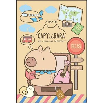 水豚32K牛皮空白筆記本-旅行