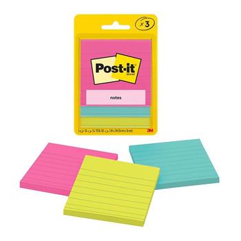 三色3"X3"利貼橫格便條紙