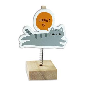O Cat 桌上裝飾memo夾 灰貓