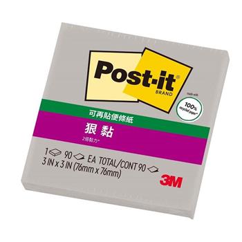 3M 3X3淺灰利貼狠黏便條紙