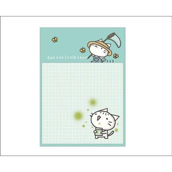 星星貓方形便利貼(泡泡)