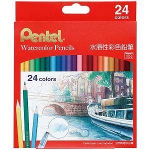 Pentel 飛龍 水溶性色鉛筆24色(紙盒)CB9-24TW【金石堂、博客來熱銷】