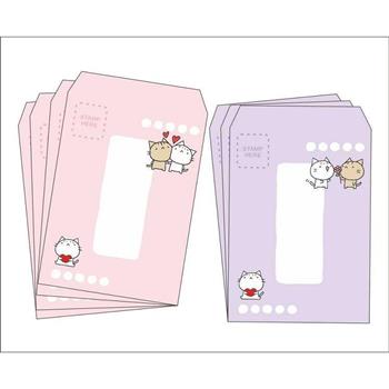 星星貓短中式信封(粉紅粉紫)