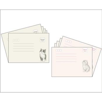 夢幻貓西式信封(卡其粉紅)
