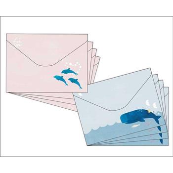 辛蒂啾鯨魚西式信封(粉藍粉紅)