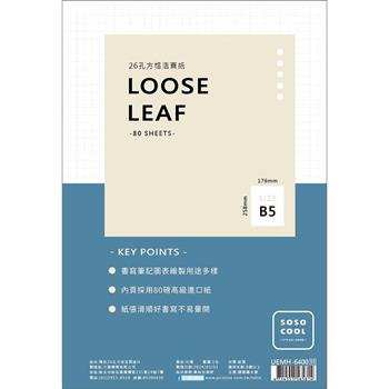 簡約26孔方格活頁紙H