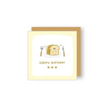 燙金方型迷你小卡(吐司生日)