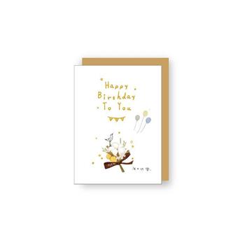 彩印燙金小卡-花草HappyBirthday