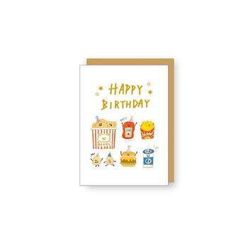 彩印燙金小卡(哩哩扣扣速食)