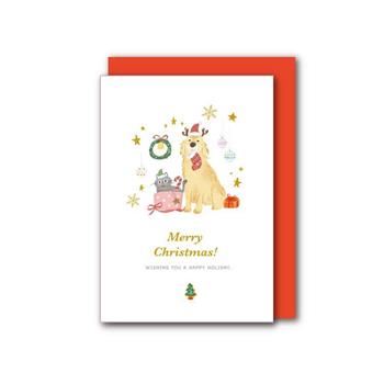 燙金耶誕祝福卡(貓狗)