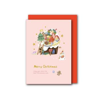 燙金耶誕祝福卡(蛋糕屋)