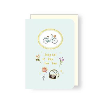 洞洞燙金祝福卡(腳踏車)