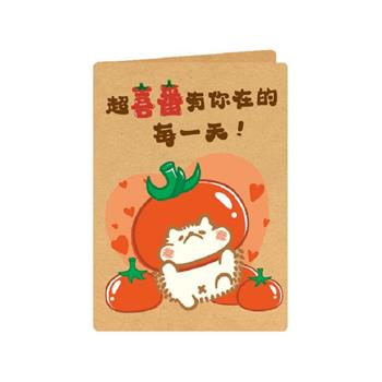 刺刺君家族牛皮萬用卡片(番茄君)