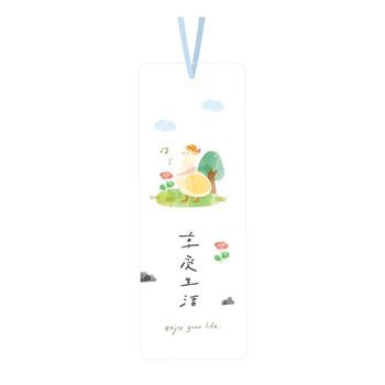 淡彩渲染 透明感書籤 享受生活